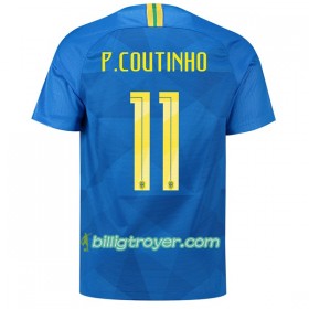 Billige Fotballdrakter Brasil P.Coutinho 11 VM 2018 Bortedraktsett Kortermet